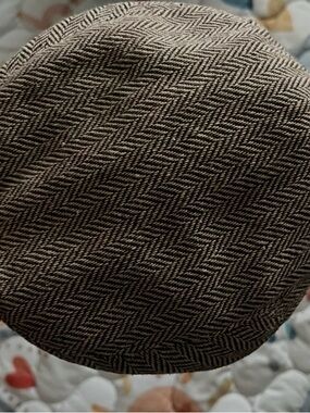Jax Herringbone Flat Cap - Brown & Black